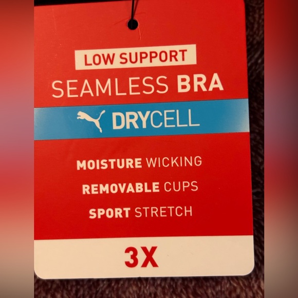 Puma Black Sports Bra with Gray Logo - Picture 7 of 7